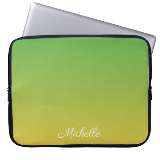 Capa Para Notebook Tecido verde e amarelo personalizado