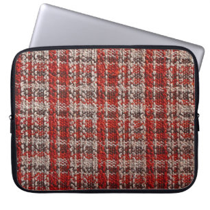 Capa Para Notebook Tecido Vermelho Tartan: Fundo Texturizado