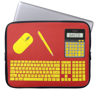 Capa Para Notebook Teclado, mouse, calculador e gráfico de Caneta