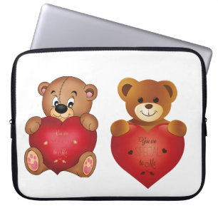 Capa Para Notebook Teddy Bear com Coração Dizendo Alô Adorável