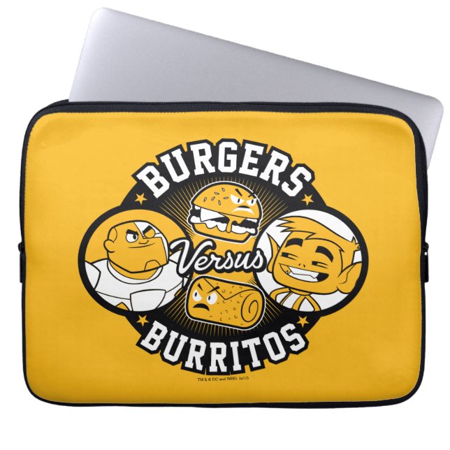 Capa Para Notebook Teen Titans Go! | Burgers Versus Burritos (Frente)