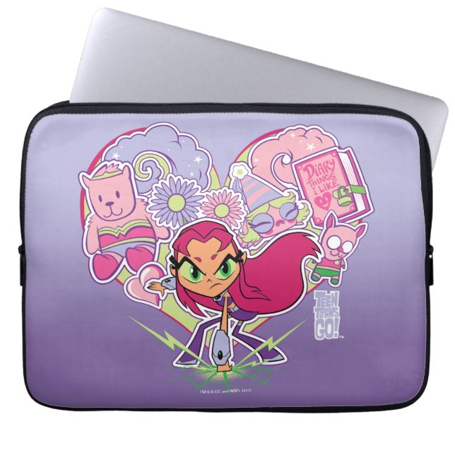 Capa Para Notebook Teen Titans Go! | Gráfico de Almofadas do Coração  (Frente)