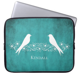 Capa Para Notebook Teerão Lovebird Bolsa de laptop de Vinha Floral