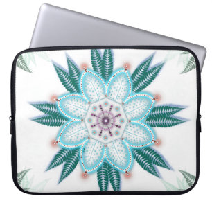 Capa Para Notebook Tela de Mandala Azul Única