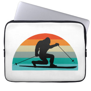 Capa Para Notebook Telemark Bigfoot Esquiando arco-íris