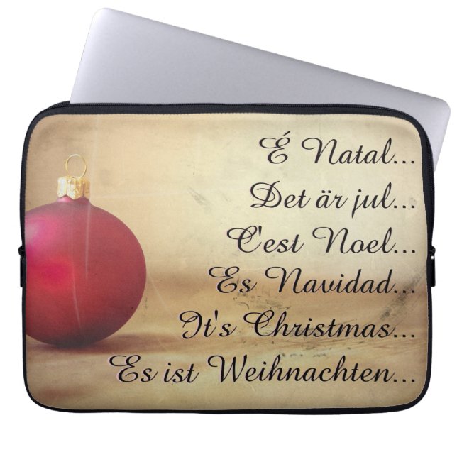 Capa Para Notebook Tema de Natal com bola de Natal (Frente)