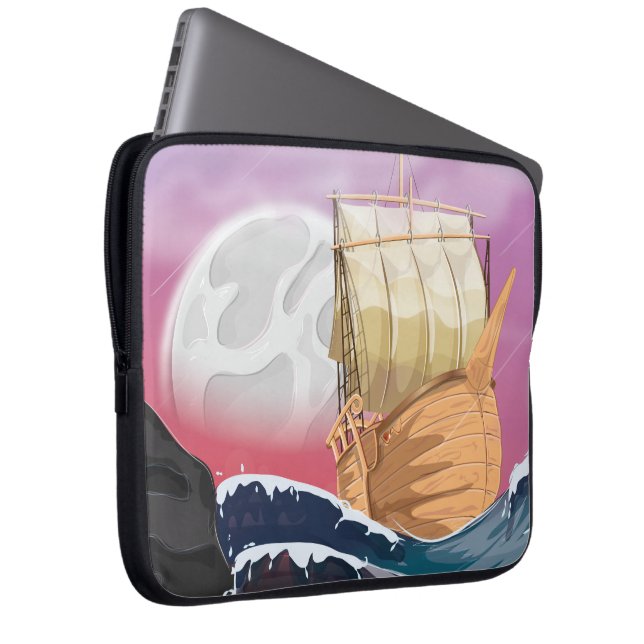 Capa Para Notebook Tempestade no Oceano (Frente Esquerda)