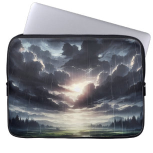 Capa Para Notebook Tempestade Sunset Chuva Sobre Serene Valley