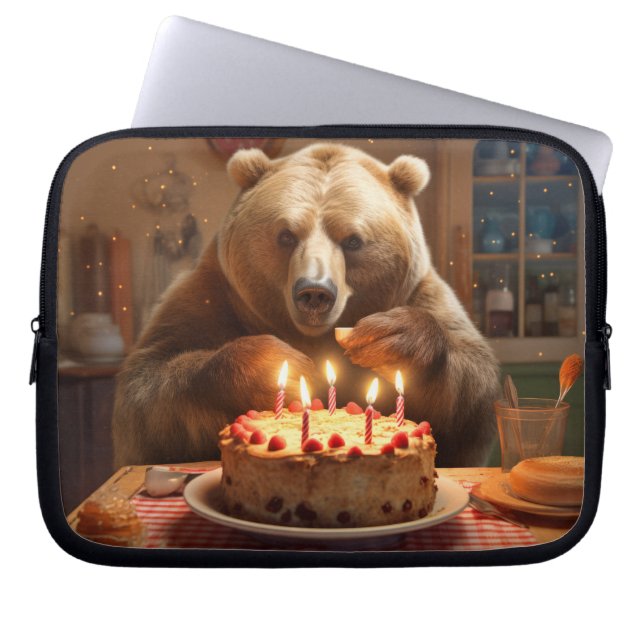 Capa Para Notebook Tempo Feliz do Bolo de Cozinhar de Diversão Animal (Frente)