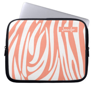 Capa Para Notebook Tendência do Padrão de Zebra com Coral Rosa-Rosa M
