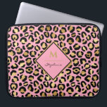 Capa Para Notebook Tendência preto rosa e Dourada impressão leopardo<br><div class="desc">Tendência preto rosa e Dourada impressão leopardo |Monograma design,  A modelo está configurada para você adicionar seu nome e inicial a. Se você quiser alterar a cor ou o estilo da fonte,  clique em personalizar ainda mais no final do modelo.</div>