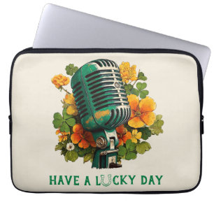 Capa Para Notebook Tenha um Dia Sortudo – Arte Musical do Dia de São