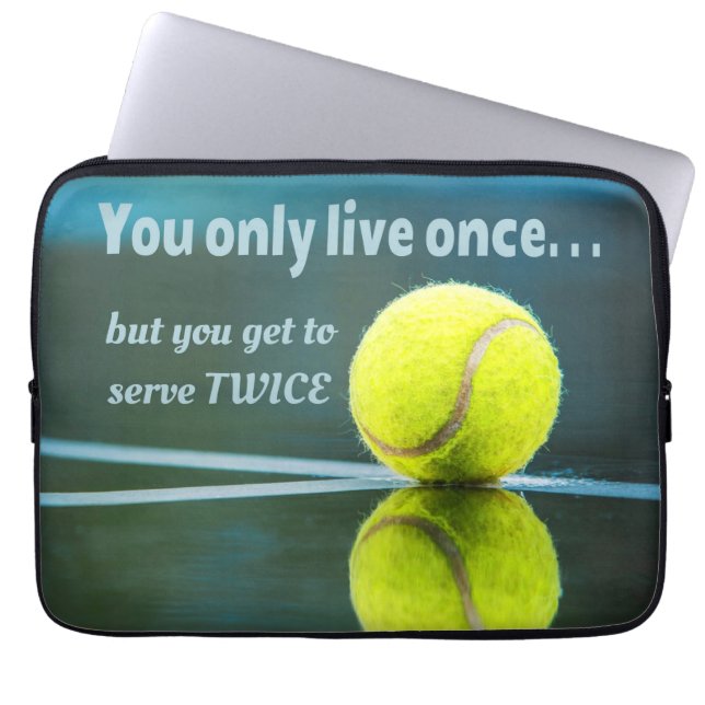 Capa Para Notebook Tênis vive uma vez duas vezes, Tênis Ball, Court (Frente)