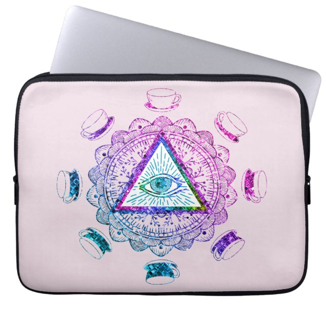 Capa Para Notebook Terceiro Olho Todos Vendo Copo De Café (Frente)
