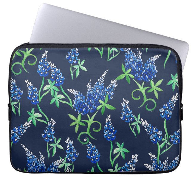 Capa Para Notebook Ternos Azuis Florais do Texas (Frente)