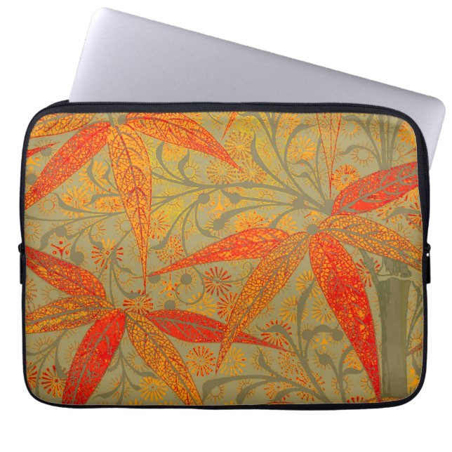 Capa Para Notebook Terthy Bamboo Art Vintage Impressão Orange (Frente)