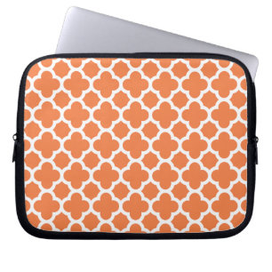Capa Para Notebook Teste padrão alaranjado da treliça de Quatrefoil