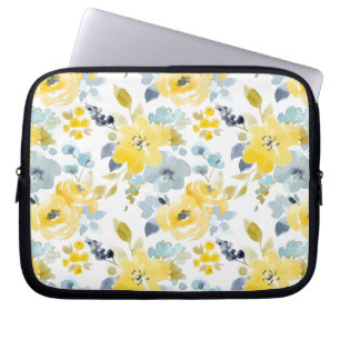 Capa Para Notebook Teste padrão amarelo & azul da aguarela