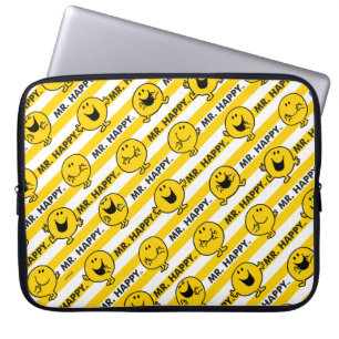 Capa Para Notebook Teste padrão amarelo das listras do Sr. Feliz