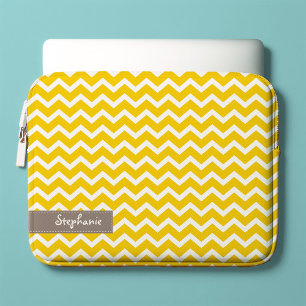 Capa Para Notebook Teste padrão amarelo das vigas do ziguezague
