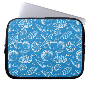 Capa Para Notebook Teste padrão azul da praia