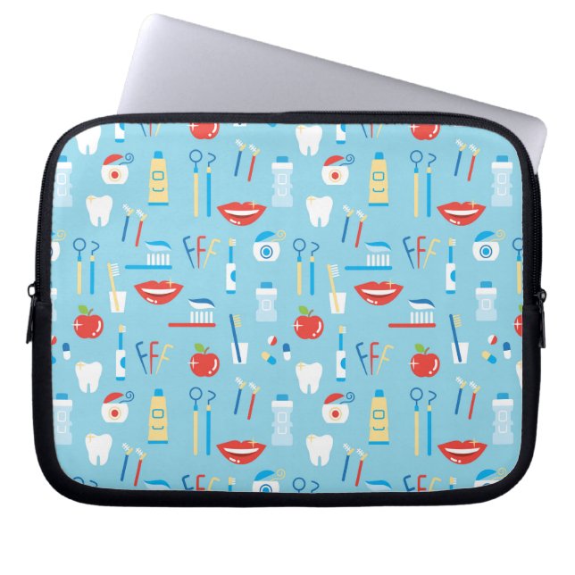 Capa Para Notebook Teste padrão azul dental (Frente)