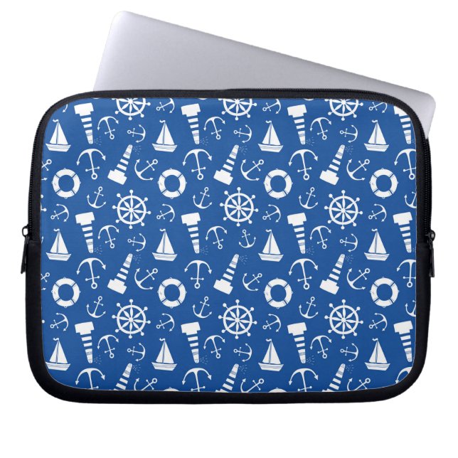 Capa Para Notebook Teste padrão azul do mar (Frente)