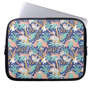 Capa Para Notebook Teste padrão azul tropical da preguiça