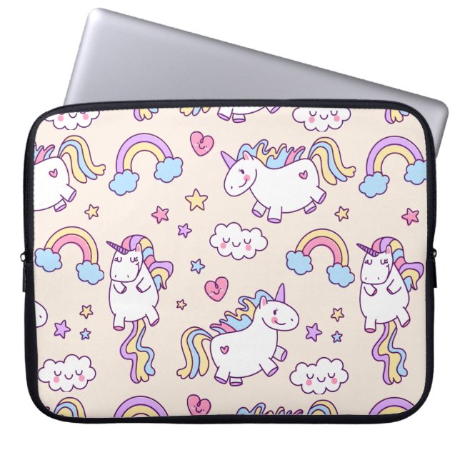 Capa Para Notebook Teste padrão carnudo do arco-íris dos unicórnios (Frente)