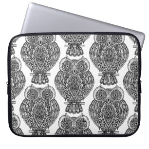 Capa Para Notebook Teste padrão com Doodle das corujas