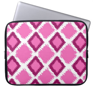 Capa Para Notebook Teste padrão cor-de-rosa de Ikat do diamante