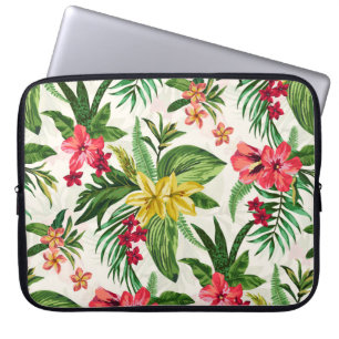 Capa Para Notebook Teste padrão cor-de-rosa e amarelo do hibiscus