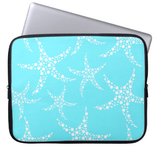 Capa Para Notebook Teste padrão da estrela do mar na turquesa e no