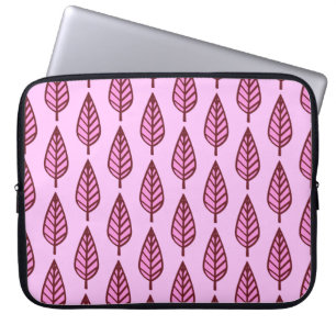Capa Para Notebook Teste padrão da folha da faia - rosa e Bordéus