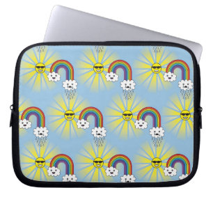 Capa Para Notebook Teste padrão da nuvem e do arco-íris de Kawaii S
