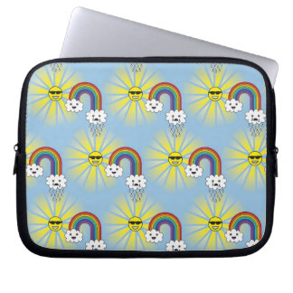 Capa Para Notebook Teste padrão da nuvem e do arco-íris de Kawaii Sun