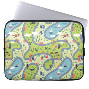 Capa Para Notebook Teste padrão da paisagem de Roadtrip dos miúdos
