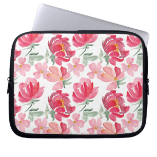 Capa Para Notebook Teste padrão da peônia da aguarela