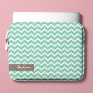 Capa Para Notebook Teste padrão das vigas do ziguezague do Aqua