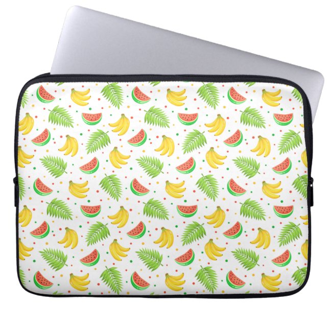 Capa Para Notebook Teste padrão de bolinhas da fruta tropical (Frente)