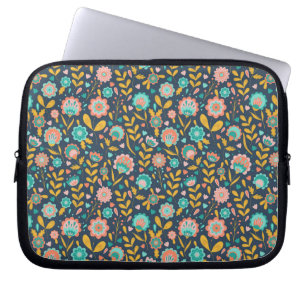 Capa Para Notebook Teste padrão de flor da arte popular