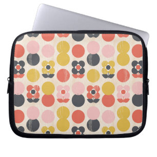 Capa Para Notebook Teste padrão de flor moderno do meio século
