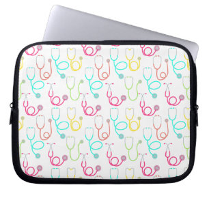 Capa Para Notebook Teste padrão de néon do estetoscópio