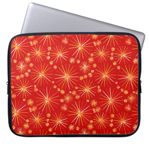 Capa Para Notebook Teste padrão de Sputnik do meio século, vermelho