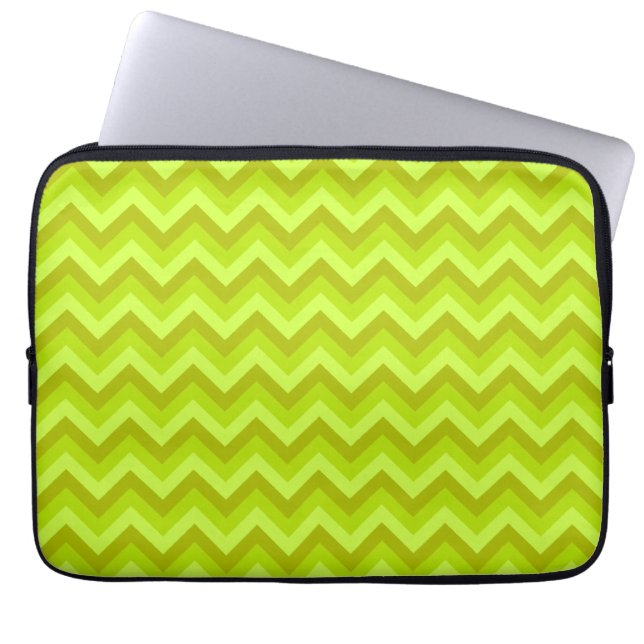 Capa Para Notebook Teste padrão de ziguezague do verde limão (Frente)