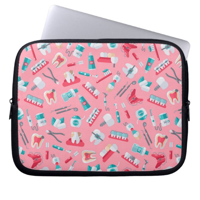 Capa Para Notebook Teste padrão dental cor-de-rosa (Frente)
