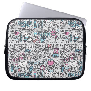 Capa Para Notebook Teste padrão dental dos desenhos animados