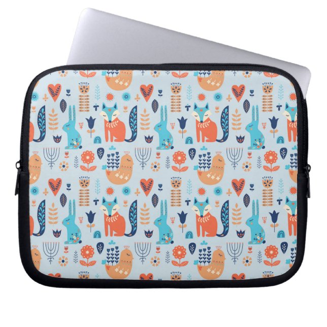 Capa Para Notebook Teste padrão do animal da floresta da arte popular (Frente)