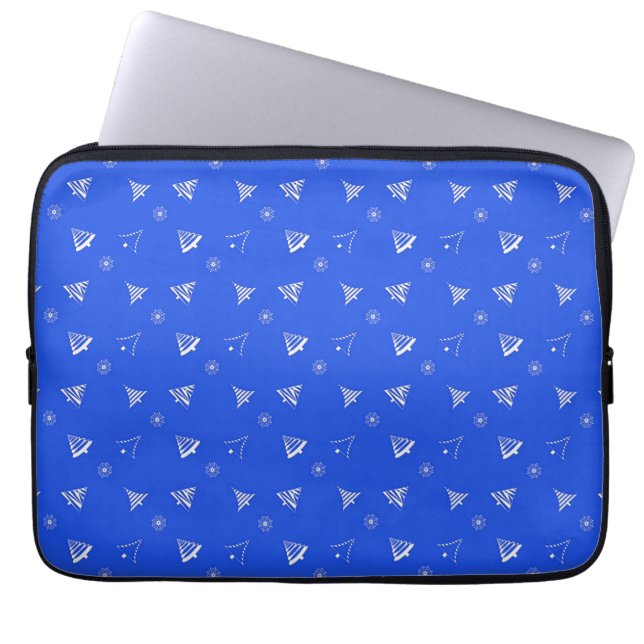 Capa Para Notebook teste padrão do azul do feriado do Natal (Frente)