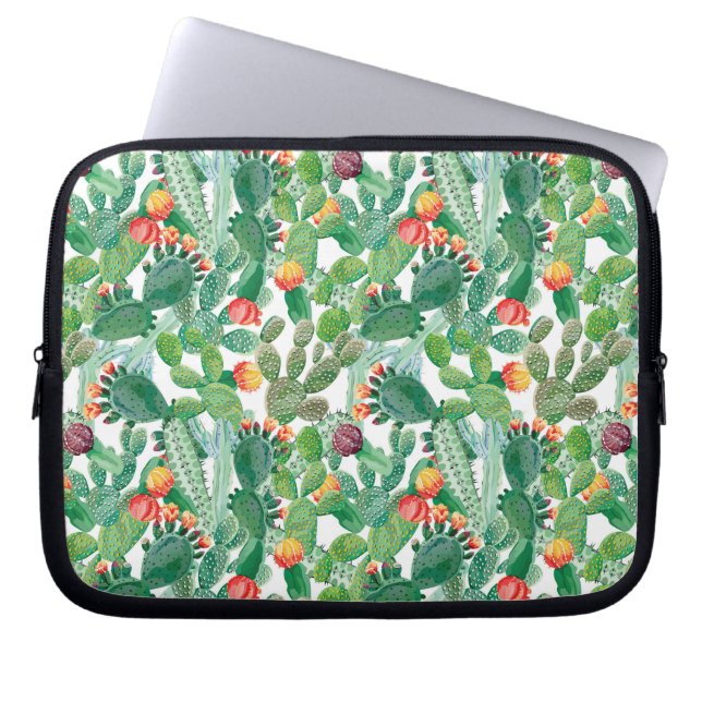 Capa Para Notebook Teste padrão do cacto da aguarela (Frente)